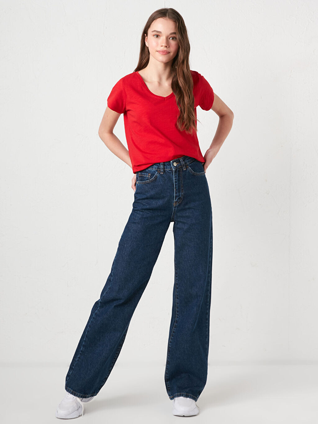 

Широкие женские джинсовые брюки с высокой талией LCW Jeans