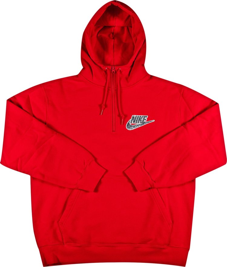 Толстовка Supreme x Nike Half Zip Hooded Sweatshirt 'Red', красный