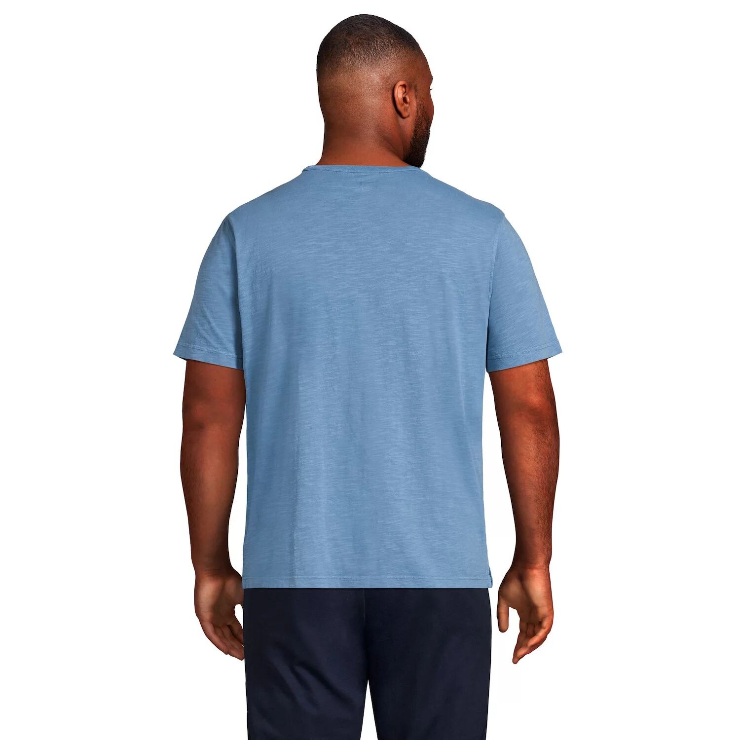 

Футболка с карманами Big & Tall Garment Dye Slub Lands' End, белый