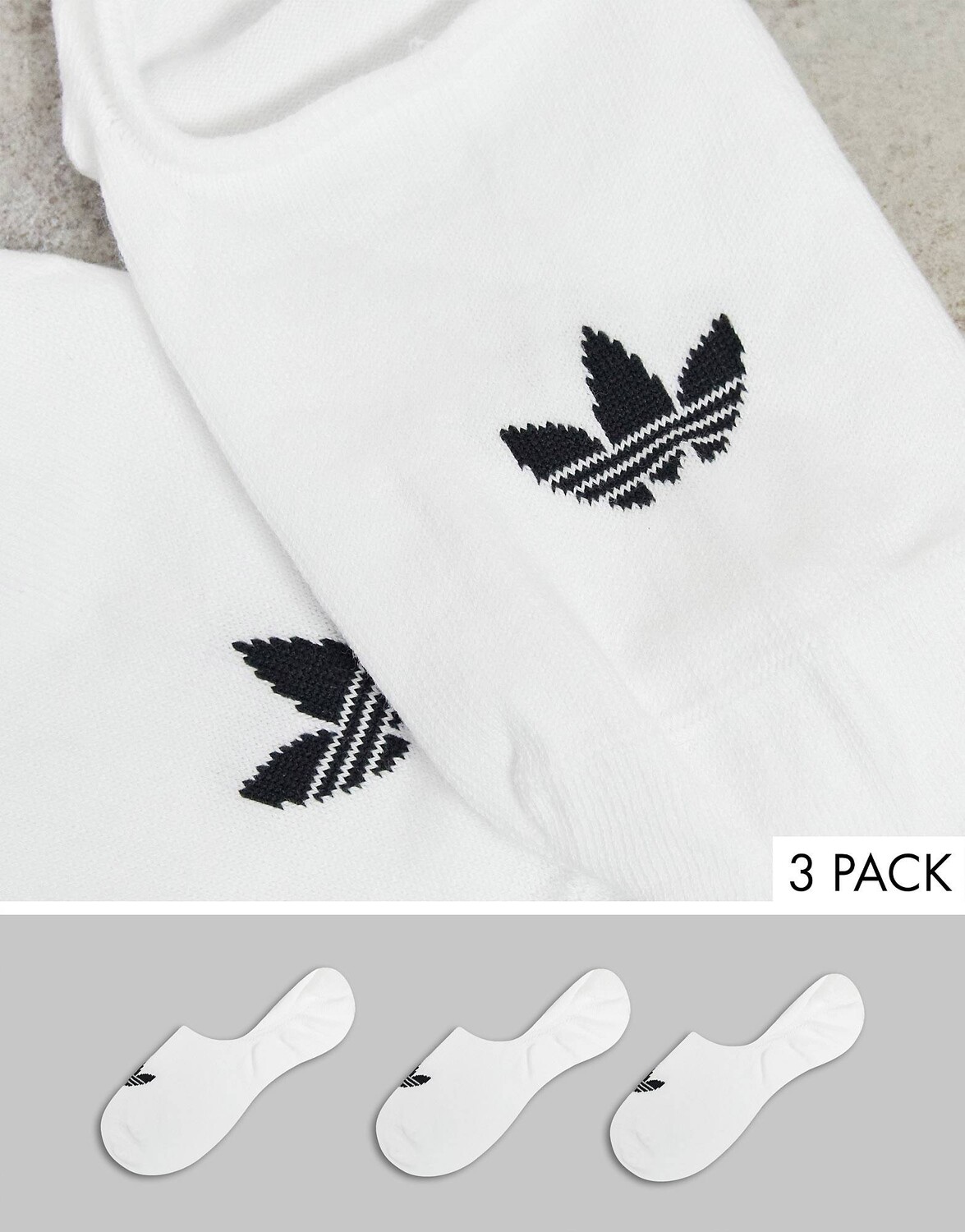 

3 пары белых носков adidas Originals adicolor Trefoil