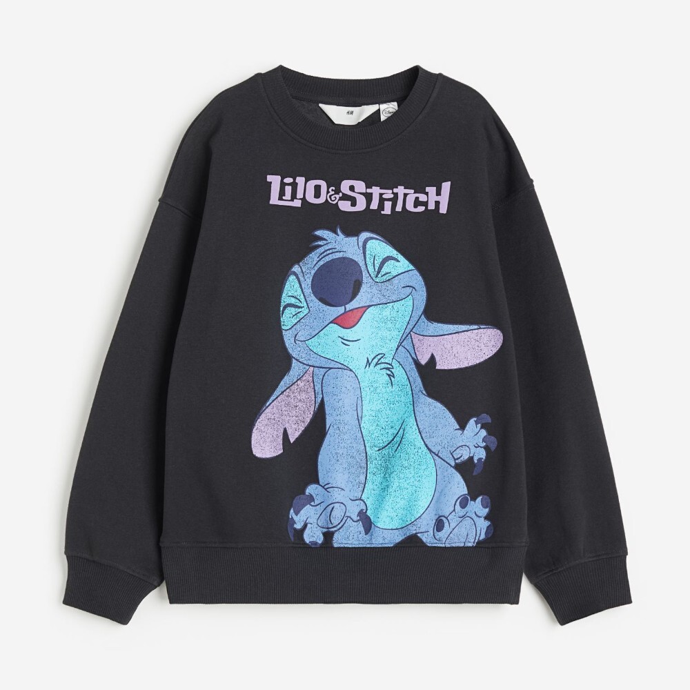 

Свитшот H&M Kids Oversized Lilo & Stitch, темно-серый