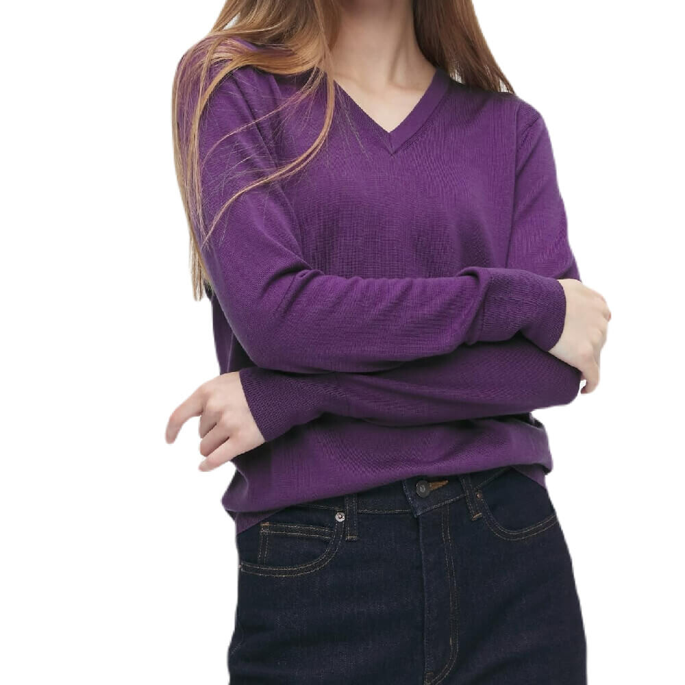 

Джемпер Uniqlo Extra Fine Merino V Neck, фиолетовый (Размер M)