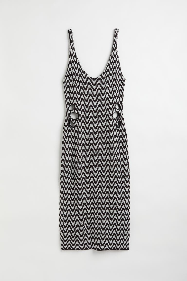 

H&M+ Трикотажное платье, черный/узор