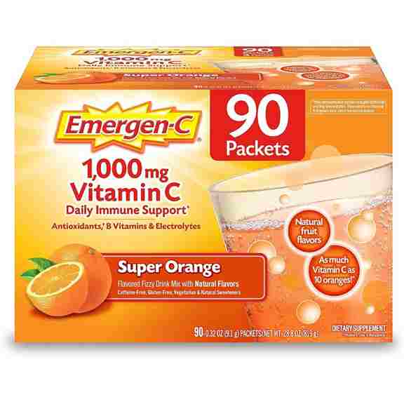 Порошкообразная смесь с витамином С Emergen-C Vitamin C 1000 мг Super Orange Flavor, 90 стиков