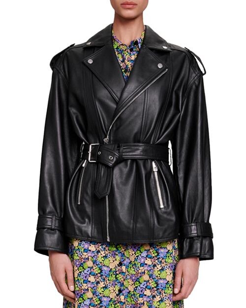 

Кожаная куртка Белфа Maje, цвет Black