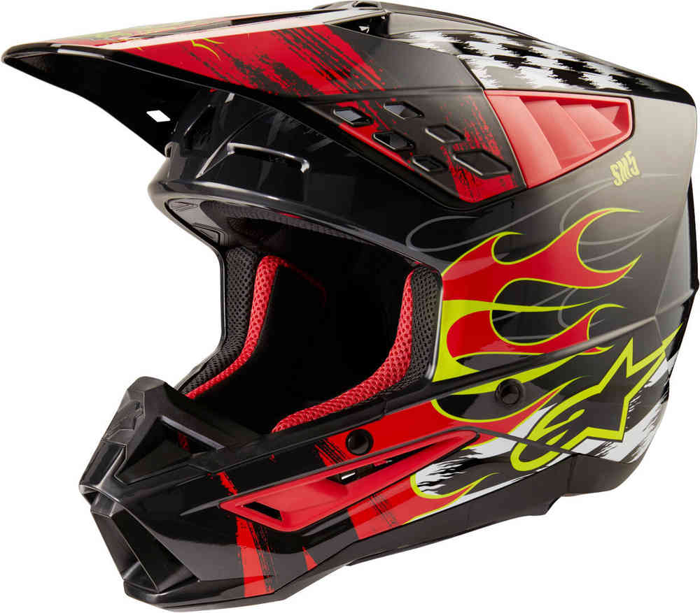 цена S-M5 Rash Шлем для мотокросса Alpinestars, серый/красный