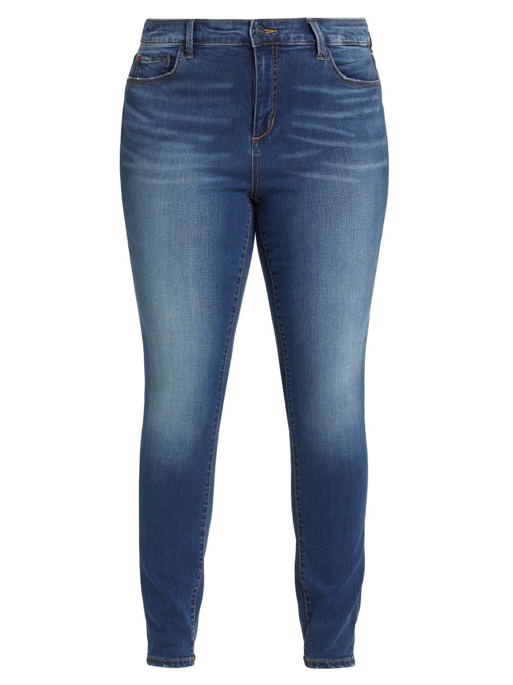 

Эластичные джинсы скинни с высокой посадкой и эффектом потертости Slink Jeans, Plus Size