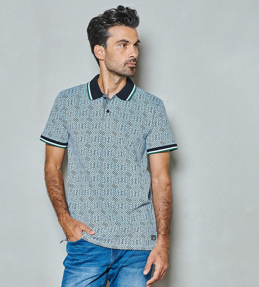 

Поло Twinlife Polo Shirt allover print celtic, синий