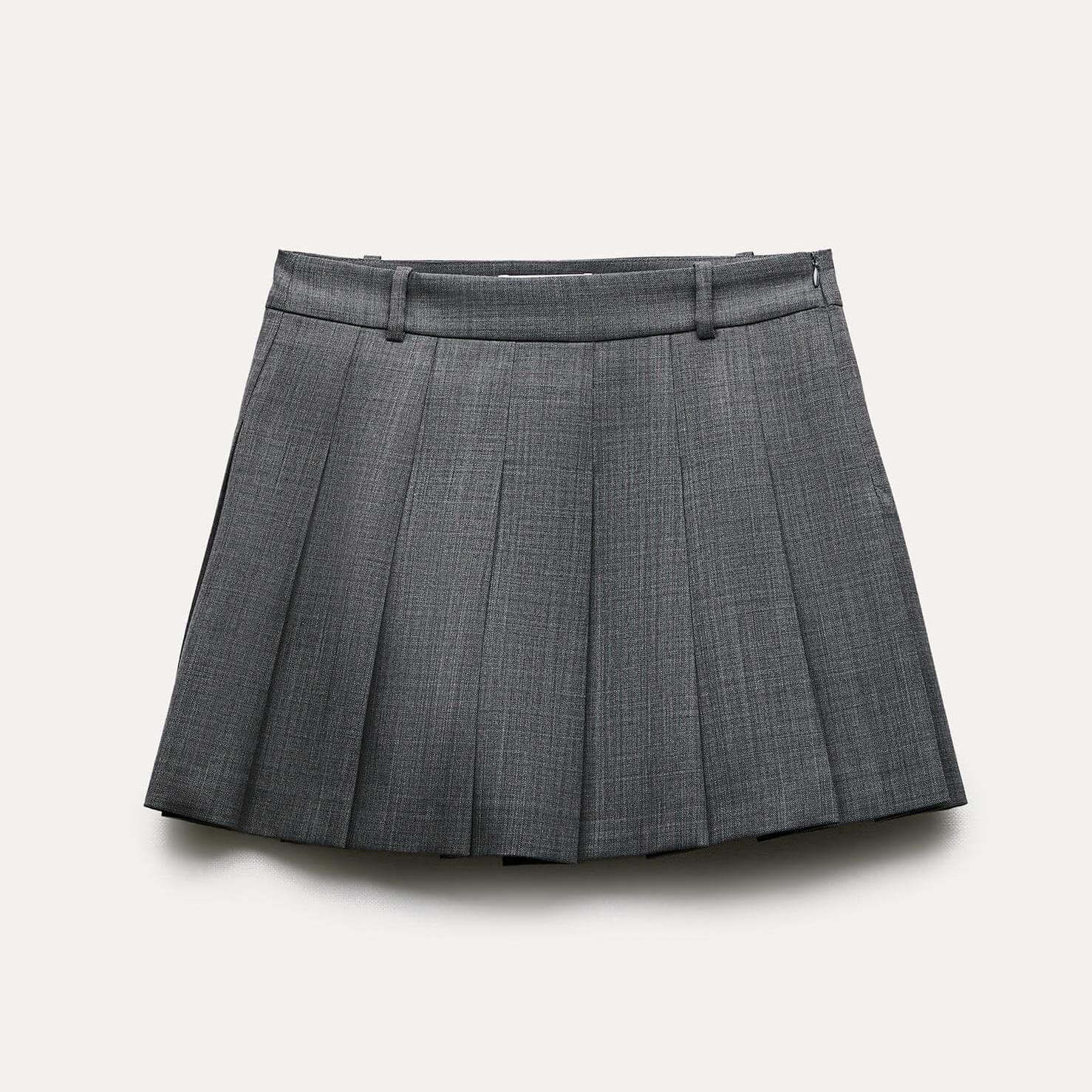 цена Юбка-мини Zara ZW Collection Wool Blend, серый