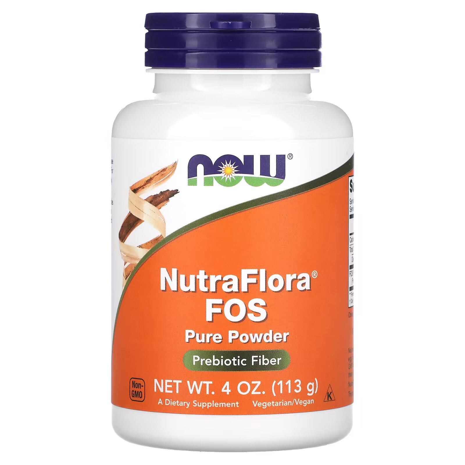 NOW Foods, NutraFlora, ФОС (фруктоолигосахарид), чистый порошок, 113 г (4 унции) - фото