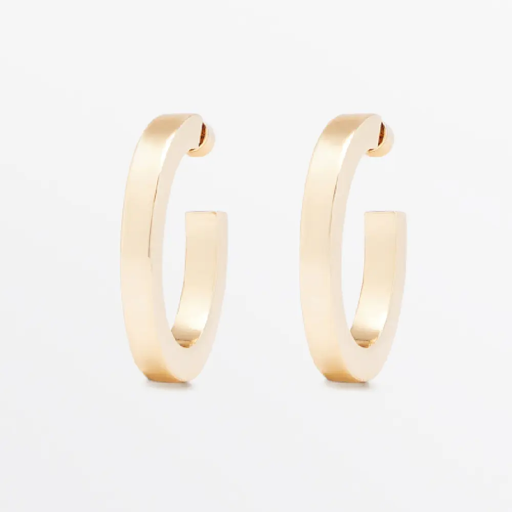 

Серьги-кольца Massimo Dutti Large Square, золотистый