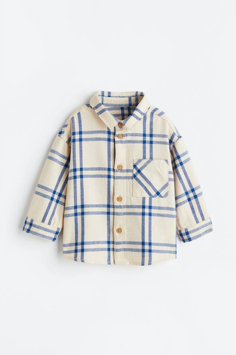 

Фланелевая рубашка H&M, бежевый/синий в клетку