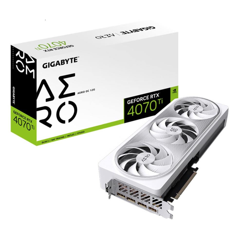 Видеокарта Gigabyte GeForce RTX 4070 Ti AERO OC, 12 Гб, GV-N407TAERO OC-12GD видеокарта gigabyte geforce rtx 3050 low profile oc 6 гб чёрный