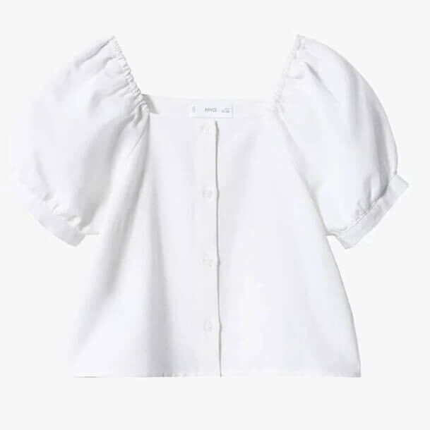 

Блузка для девочки Mango Kids Esfinge, белый