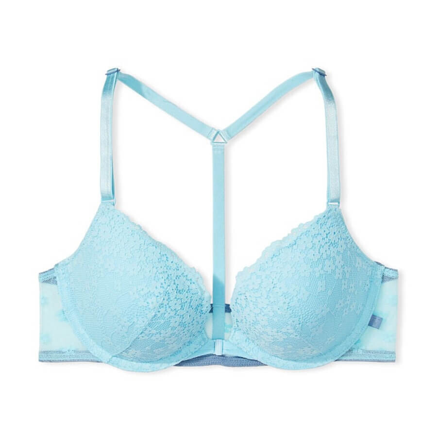 

Бюстгальтер на косточках Victoria's Secret Sexy Tee T-Back Lace Push-Up, голубой