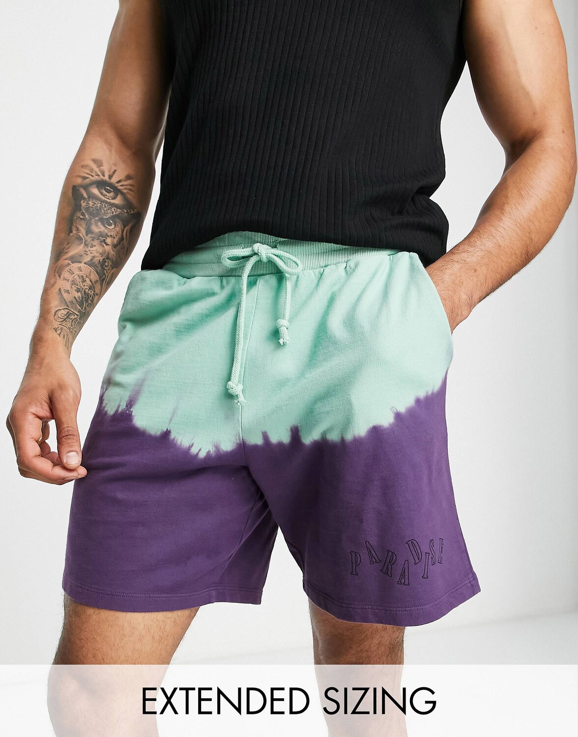 

Фиолетово-зеленые шорты ASOS DESIGN co-ord