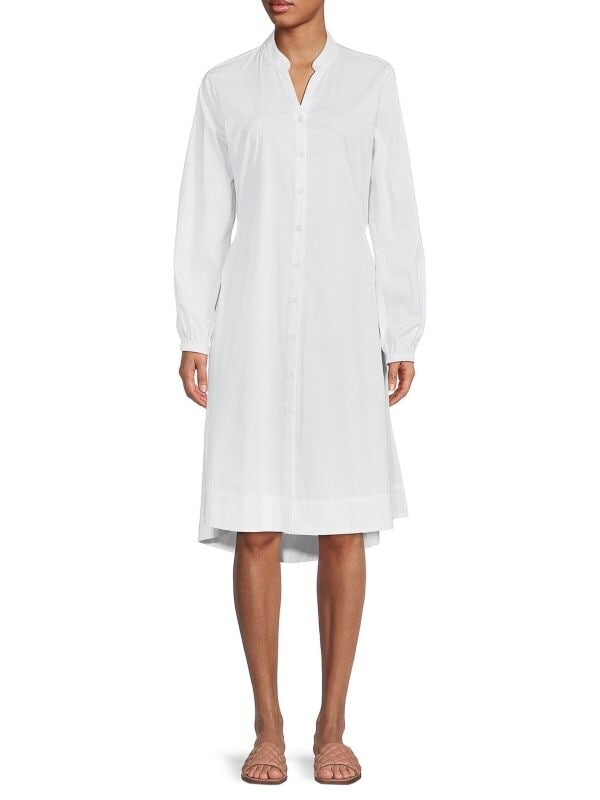 

Платье-рубашка миди с вырезами Donna Karan White
