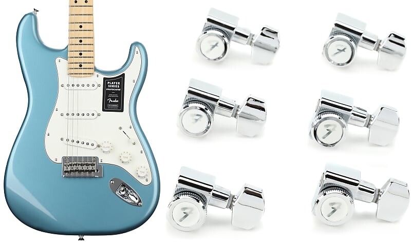 

Fender Player Stratocaster - Tidepool с кленовым грифом в комплекте с Fender Locking Stratocaster/Telecaster Tuning Machines Set - Chrome 0990818100=1 0144502513=1