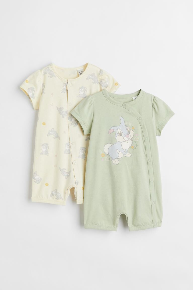 

2 пары хлопковых пижам H&M, светло-зеленый/тампер