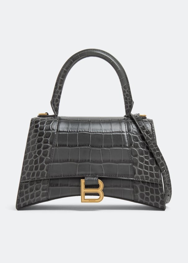 

Сумка BALENCIAGA Hourglass S top handle bag, серый
