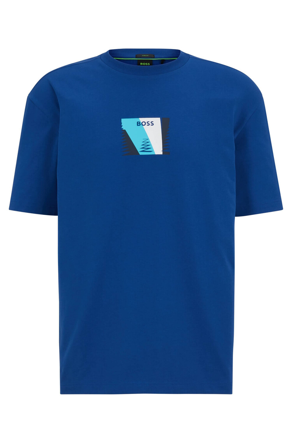 

Футболка Boss Relaxed-fit In Stretch Cotton With Printed Artwork, синий