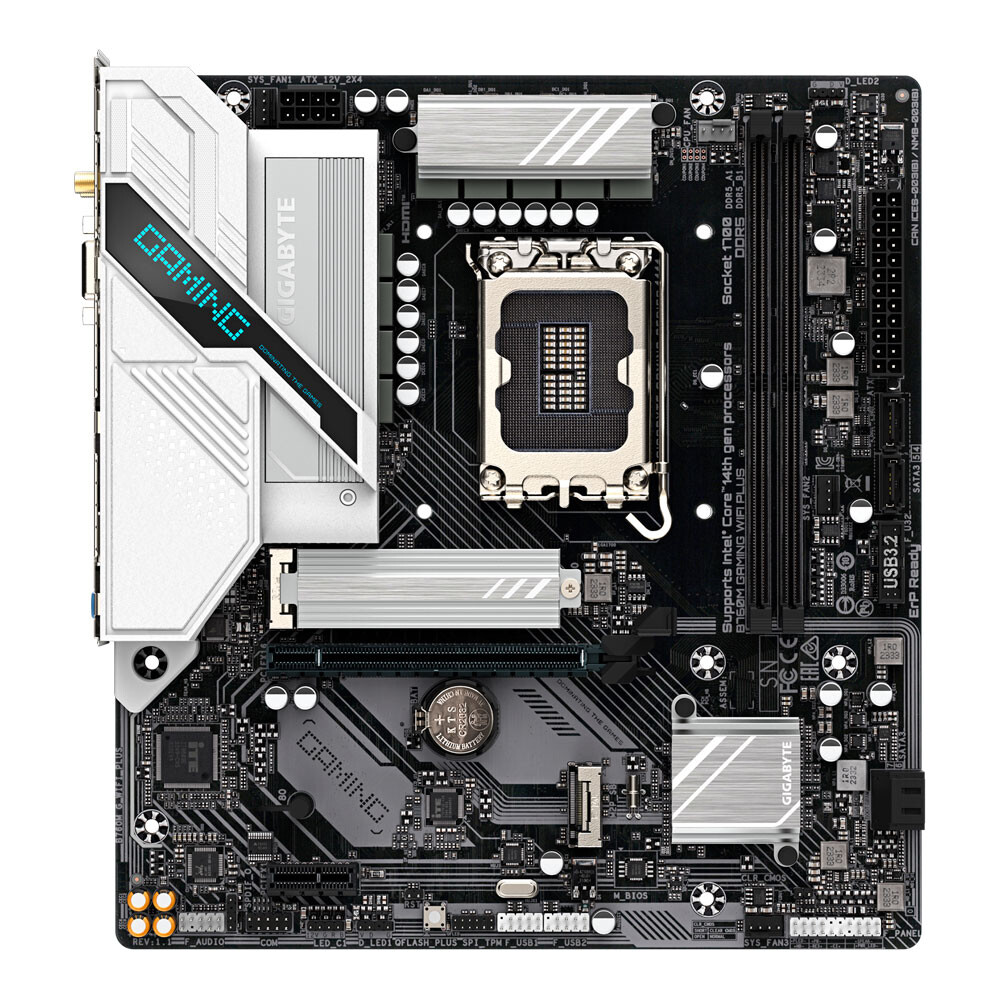 Материнская плата Gigabyte B760M GAMING WIFI PLUS, LGA 1700, DDR5, Wi-Fi материнская плата asrock b760m pg sonic wifi lga 1700 ddr5