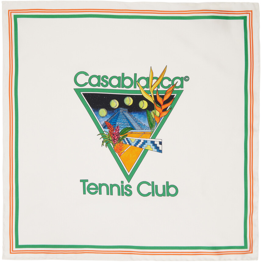 

Белый шарф среднего размера 'Tennis Club Icon' Casablanca