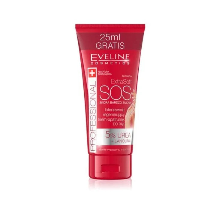 Eveline Cosmetics Extra Soft SOS интенсивно регенерирующий крем-повязка для рук 5% мочевина + ланолин 100мл цена и фото