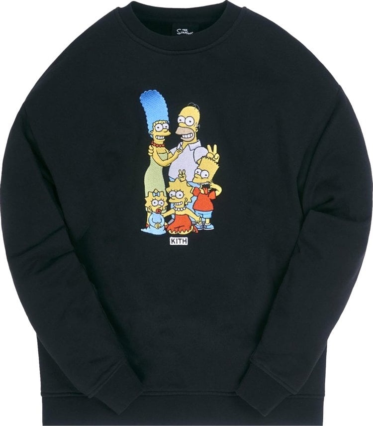 Толстовка Kith For The Simpsons Portrait Crewneck 'Black', черный - фото