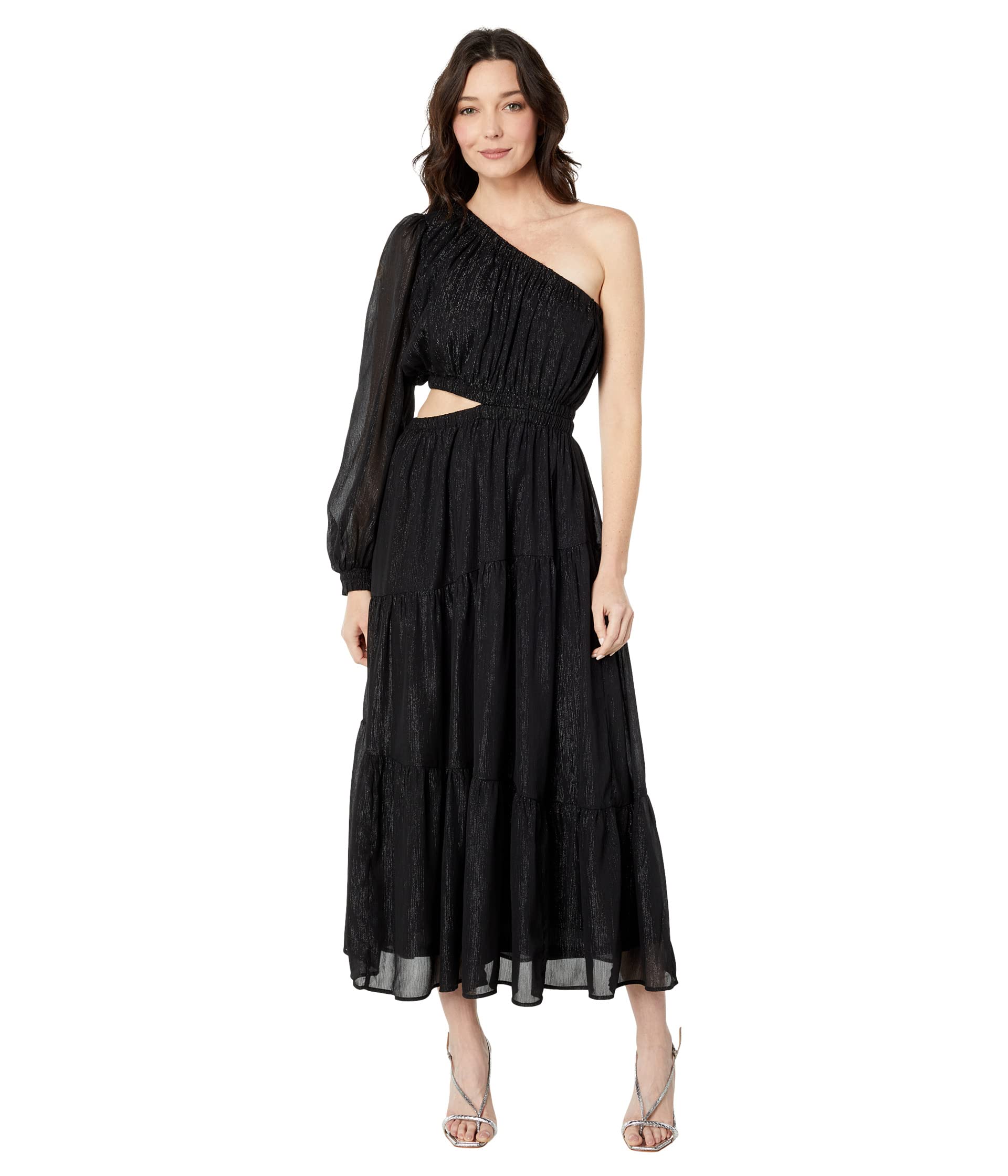 Платье MOON RIVER, One Shoulder Cutout Midi Dress