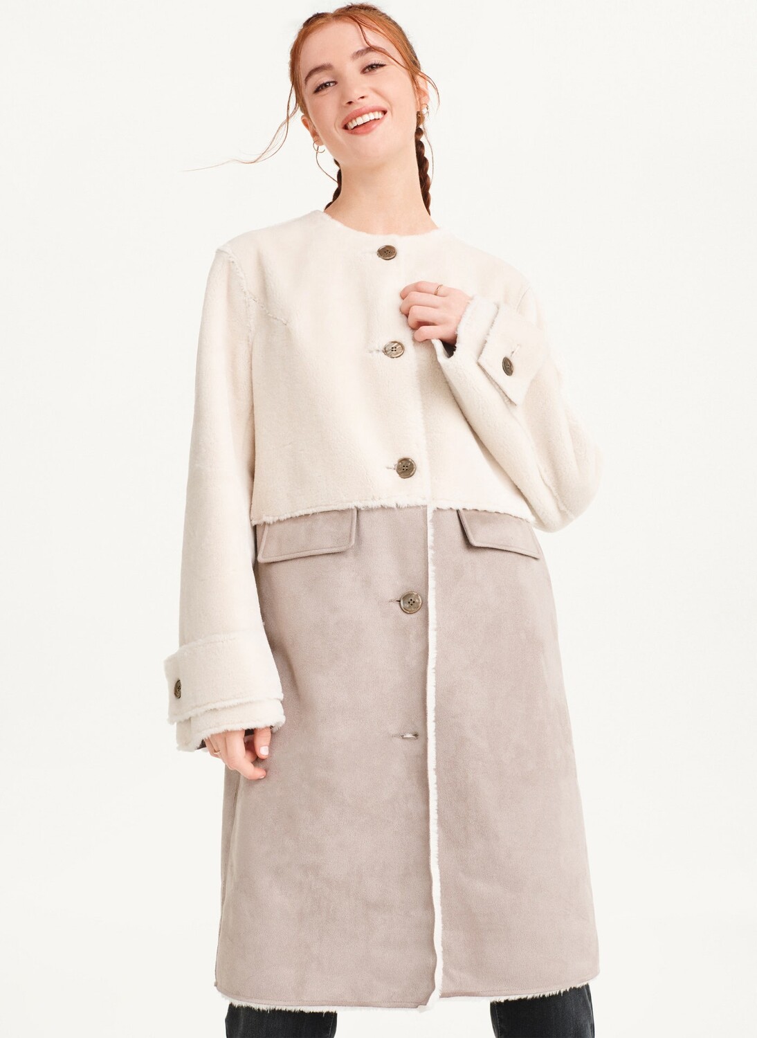 

Пальто смешанной ткани DKNY, Серый