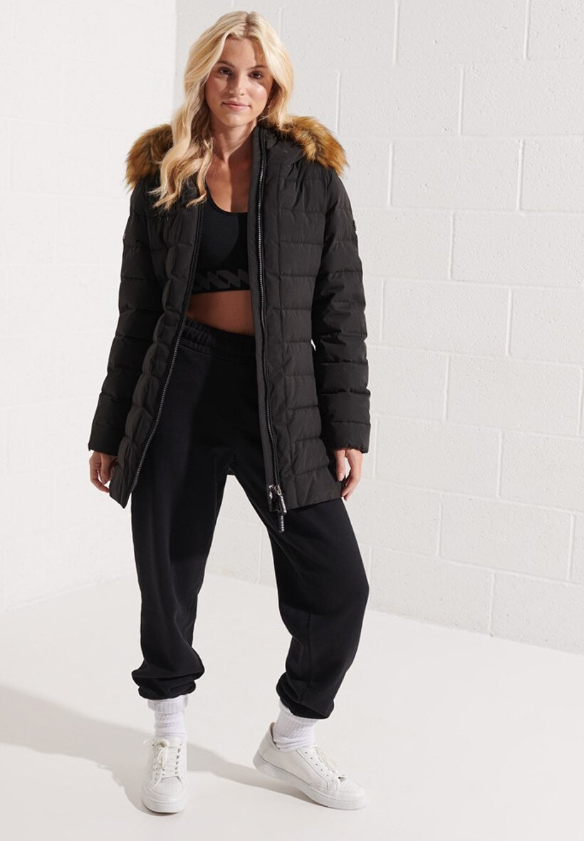 Пальто зимнее Superdry, черный