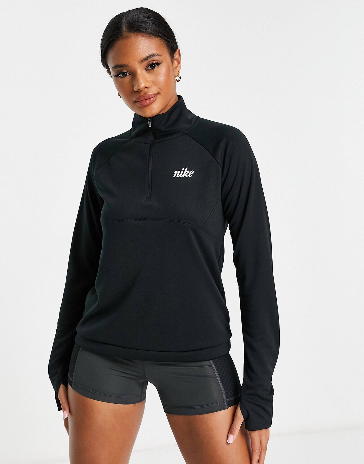 

Черный средний слой с молнией до половины Nike Running Icon Clash Pacer