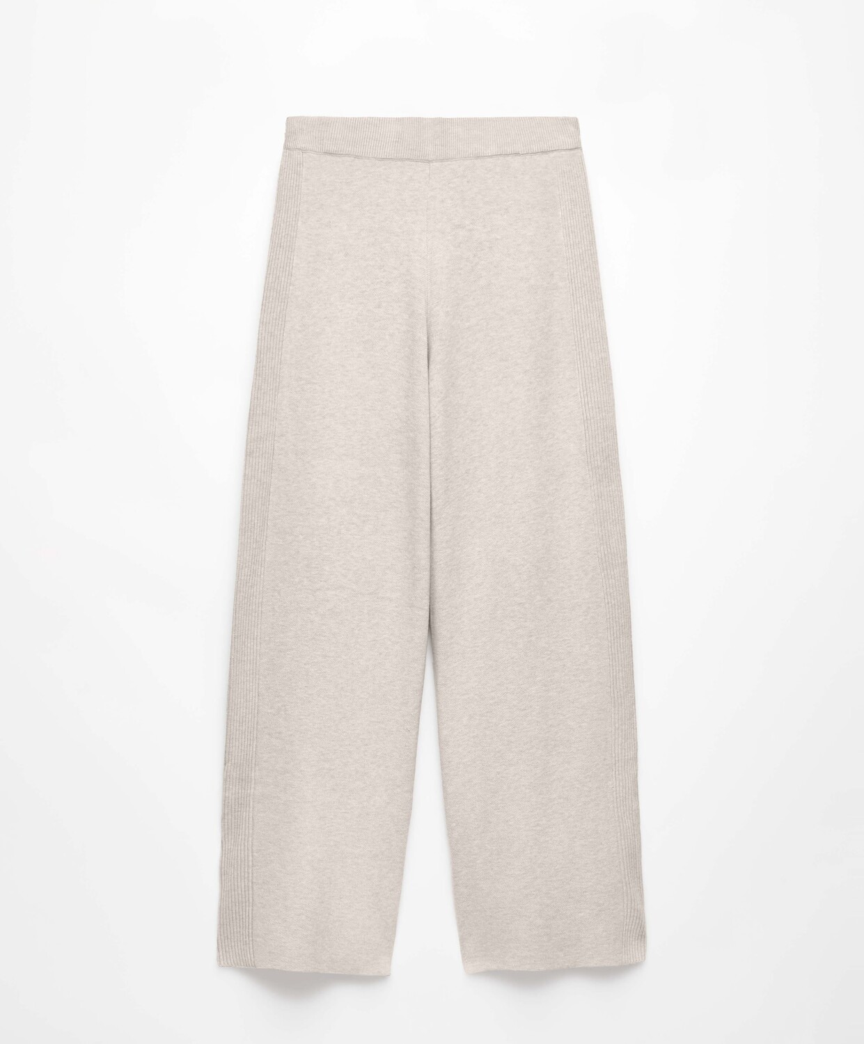 

Брюки Oysho Straight Knit, серо-бежевый