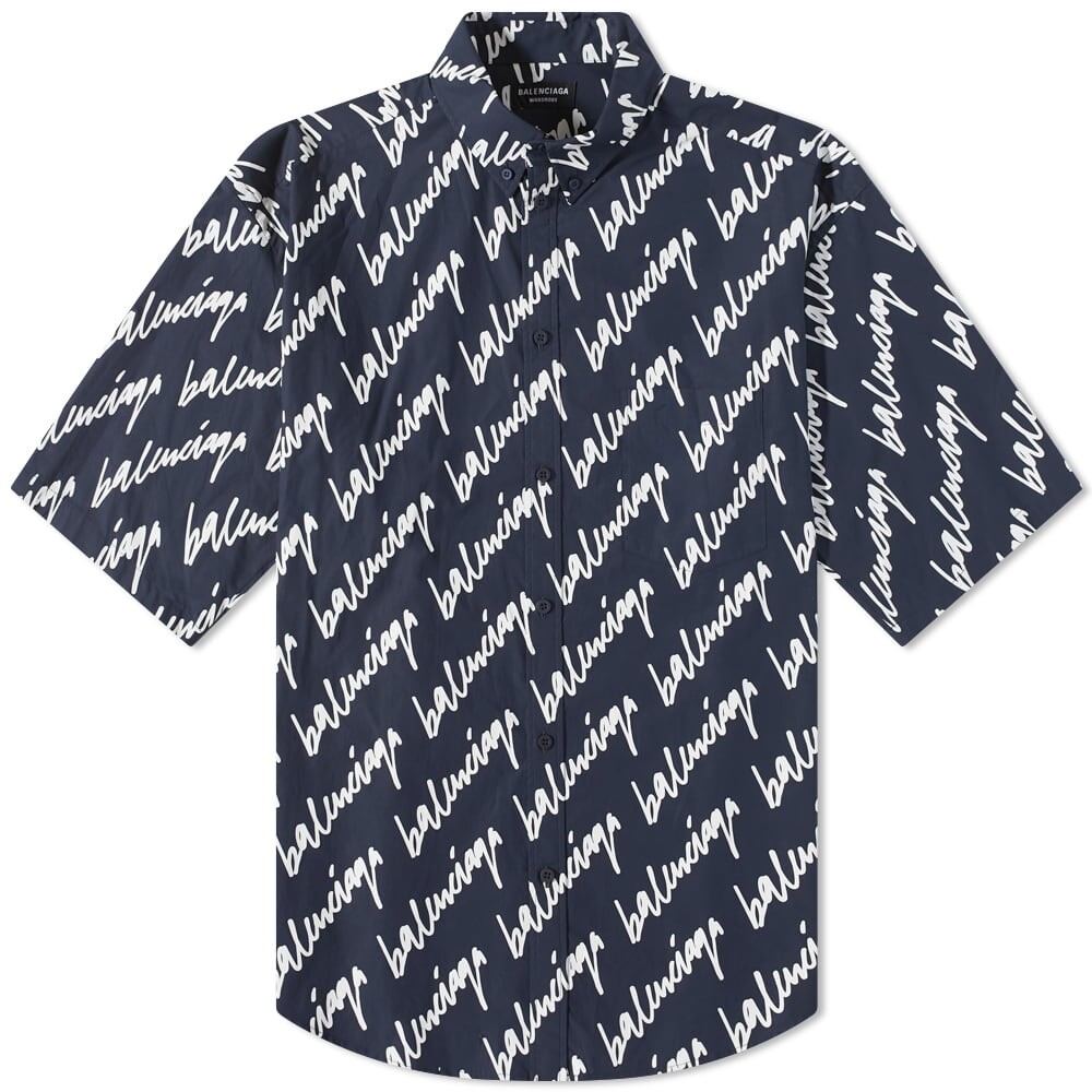 

Рубашка Balenciaga Short Sleeve Script All Over Shirt