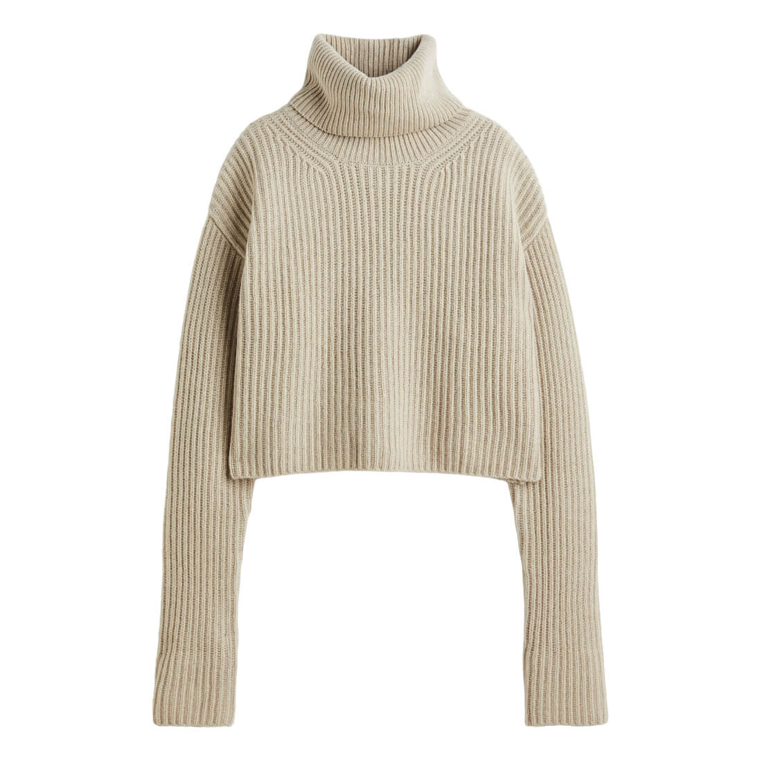 

Свитер H&M Premium Selection Wool-blend Turtleneck, светло-бежевый