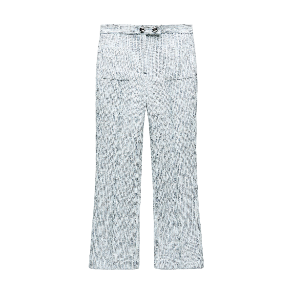 Брюки Zara Textured Flare, кремовый/синий брюки расклешенные с завышенной талией 36 fr 42 rus розовый