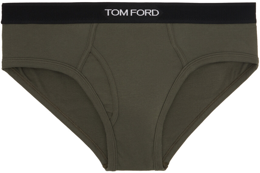 

Жаккардовые трусы цвета хаки TOM FORD