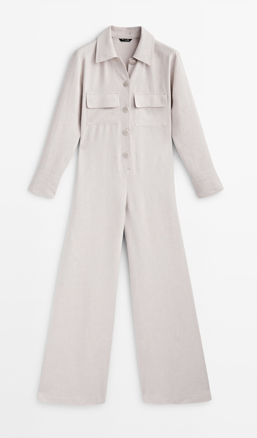 

Комбинезон Massimo Dutti Linen Blend With Pockets, светло-бежевый