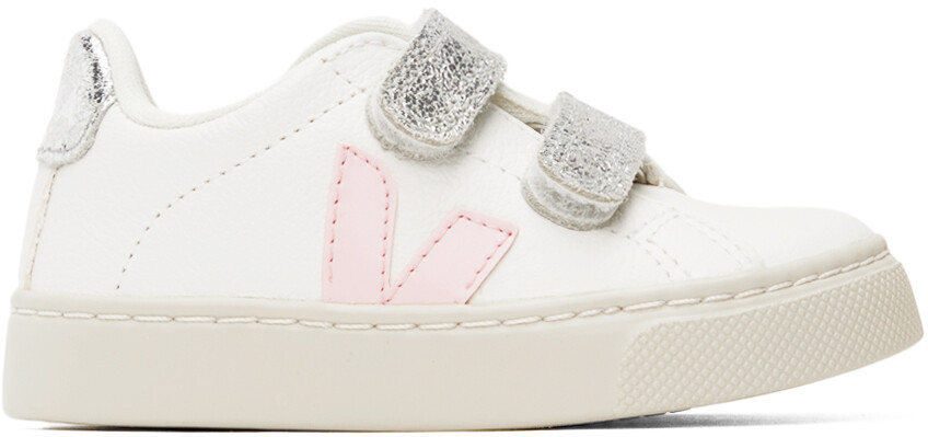 

Бело-серебристые кроссовки Baby Esplar VEJA