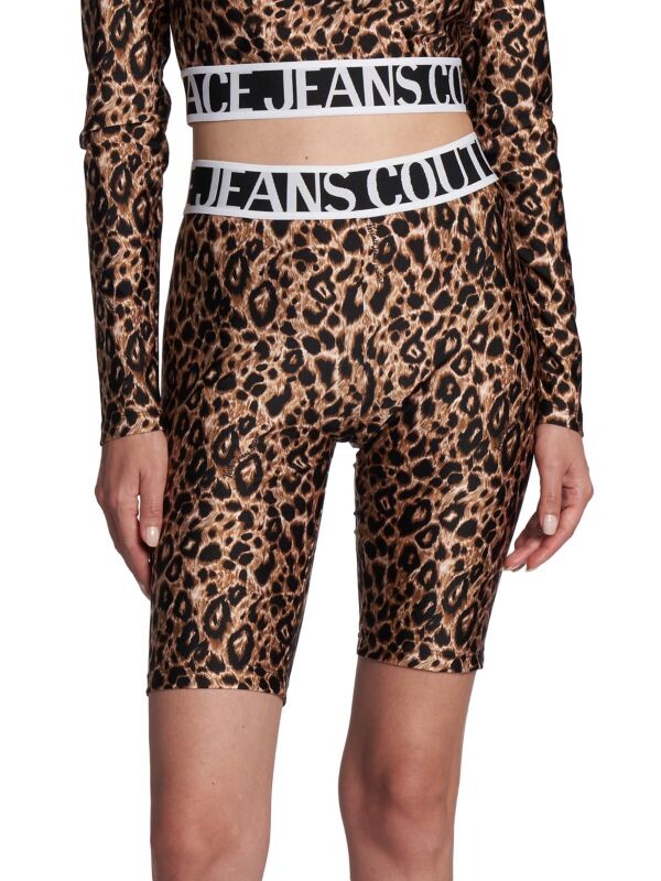

Велосипедки Animalier с леопардовым принтом Versace Jeans Couture, черный/бежевый