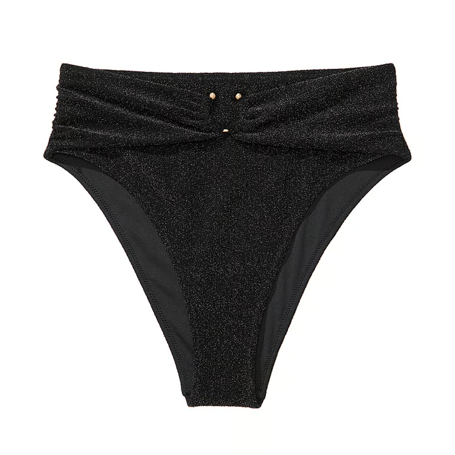 Плавки бикини Victoria's Secret Swim Shimmer High-Waist Cheeky, черный
