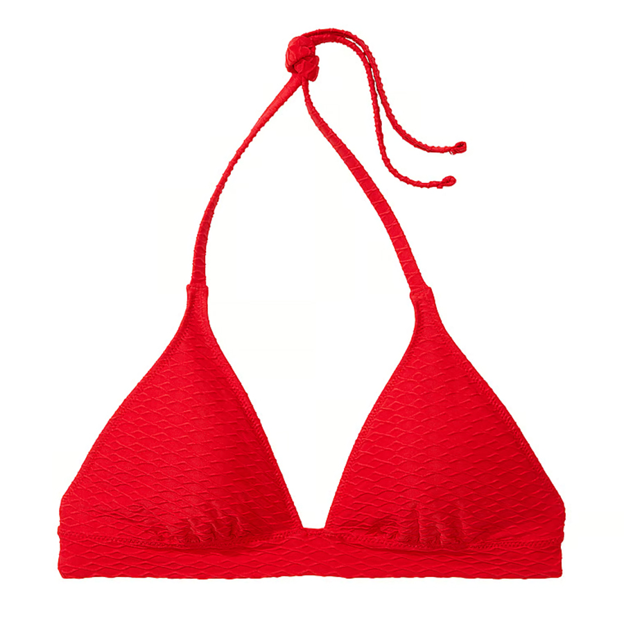 Топ бикини Victoria's Secret Swim Mix & Match Removable Push-Up Halter Fishnet, красный