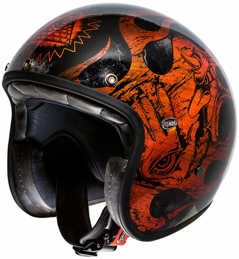 Шлем мотоциклетный Premier Le Petit DB, оранжевый