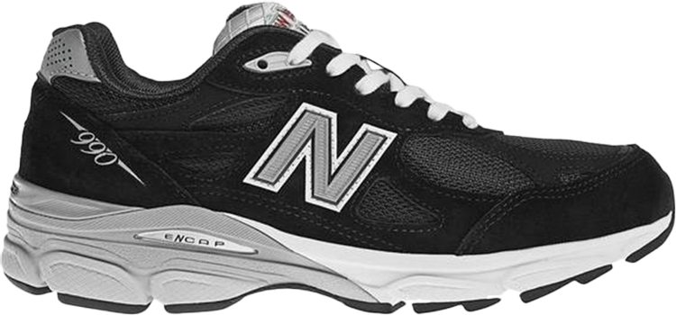 Лимитированные кроссовки New Balance Wmns 990v3 Made In USA 'Black White', черный - фото