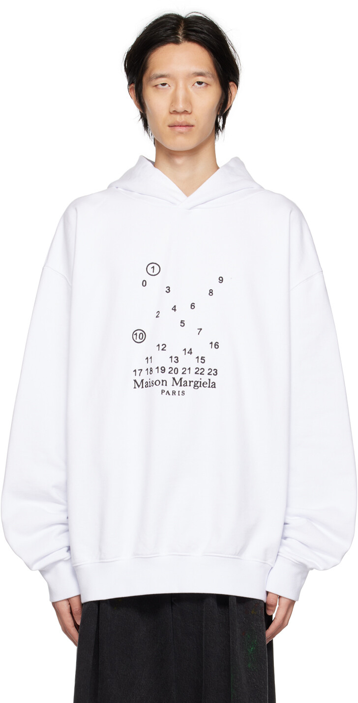 

Белая толстовка с цифрами Maison Margiela