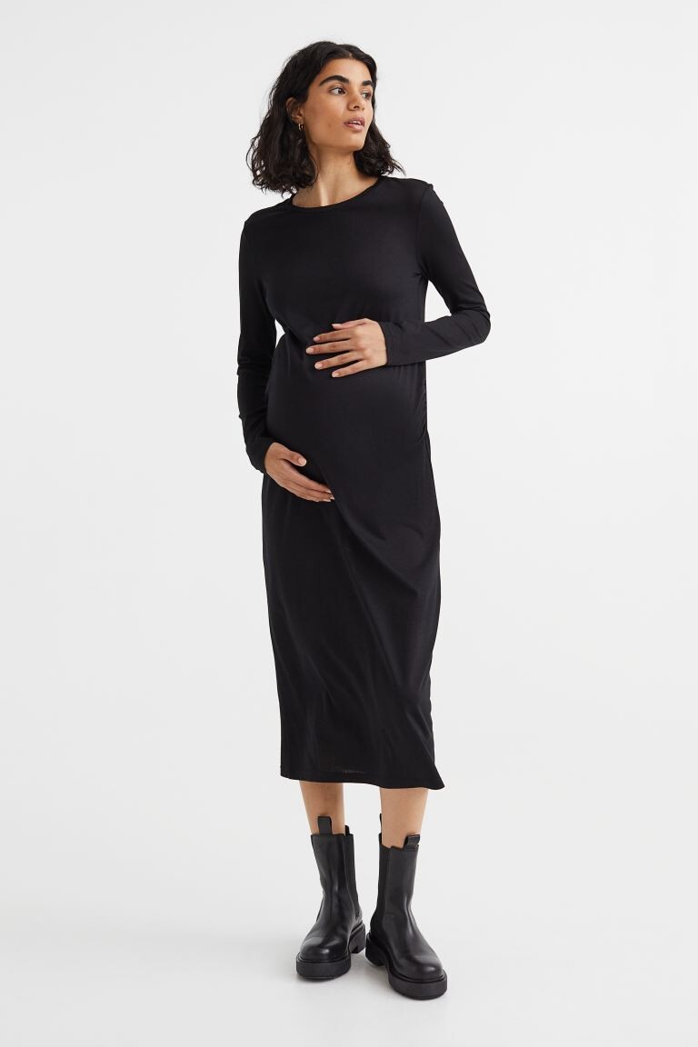 

МАМА Платье с длинными рукавами H&M, черный