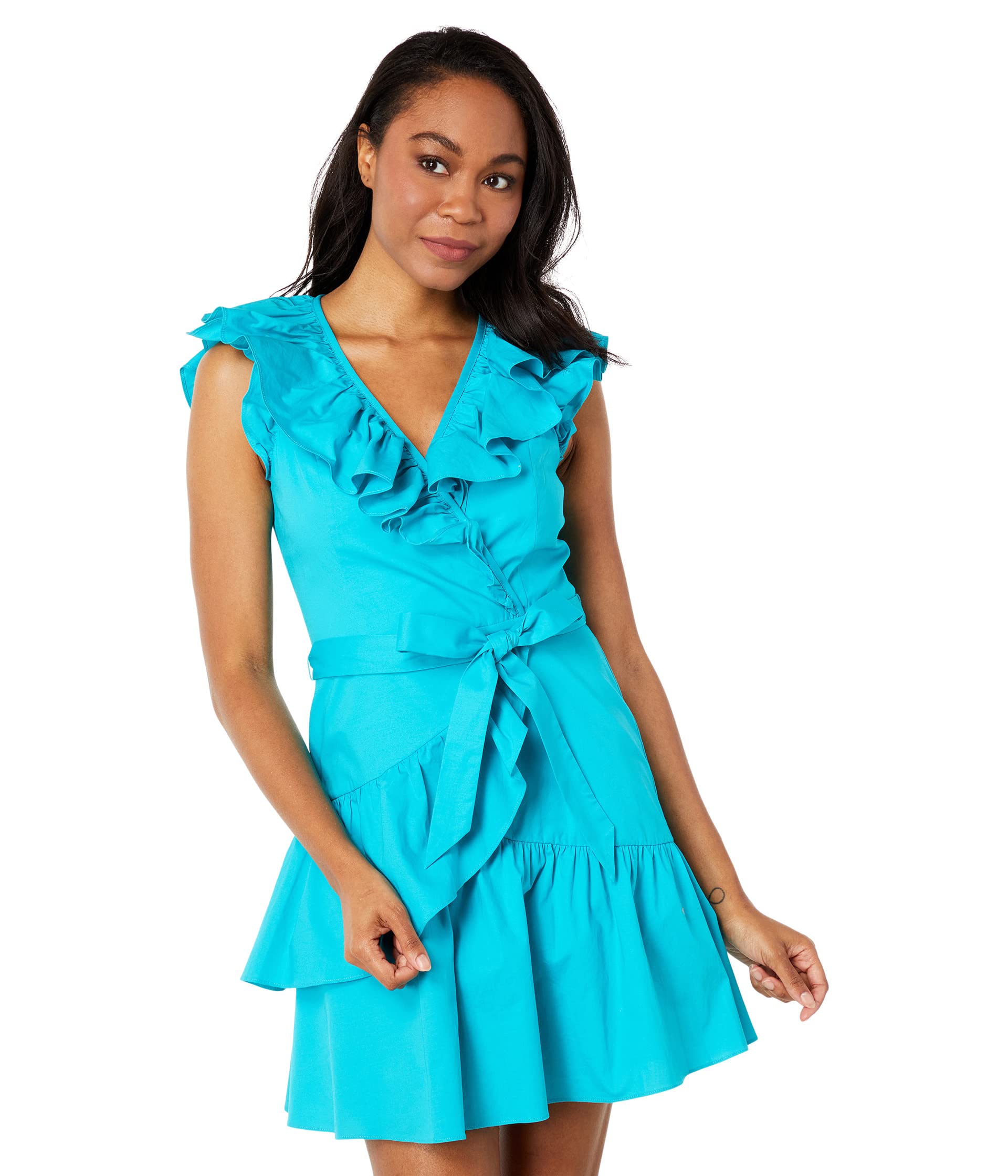 Платье BCBGMAXAZRIA, Ruffle Wrap Dress blue bird lenormand