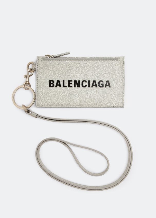 Картхолдер BALENCIAGA Cash card holder on keyring, серебряный картхолдер balenciaga cash card holder принт