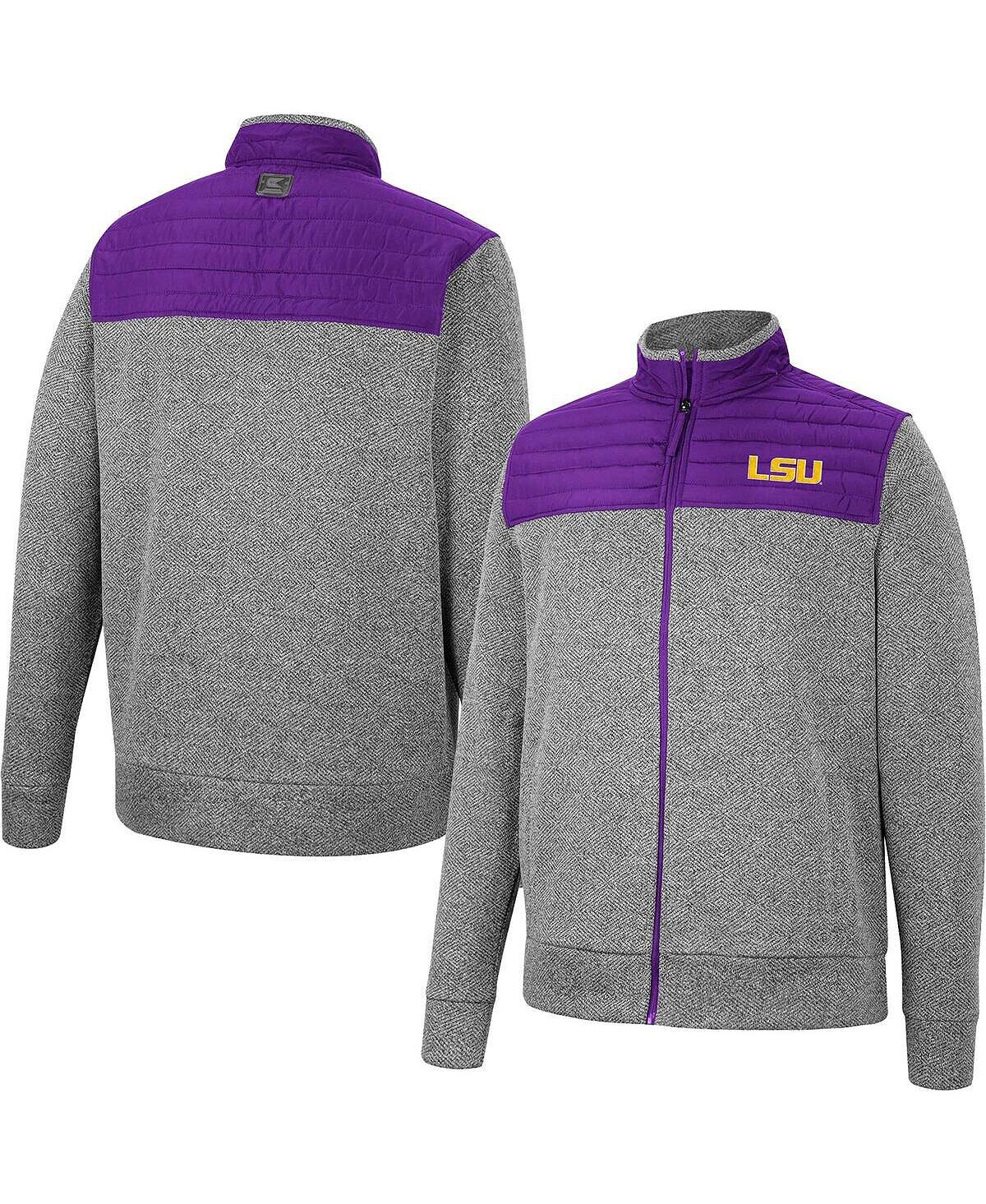 

Мужская серо-фиолетовая куртка lsu tigers putter с молнией во всю длину в елочку Colosseum, мульти